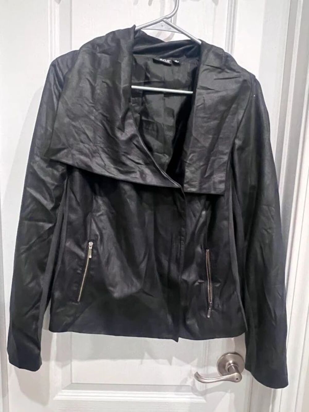 a.n.a. Women’s Black Faux Leather Moto Jacket Size Medium